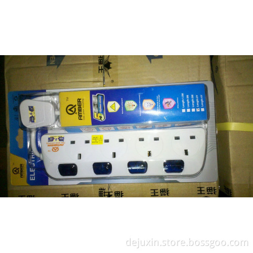 4 outlet 230V Full Surge Protector BS Power Strip